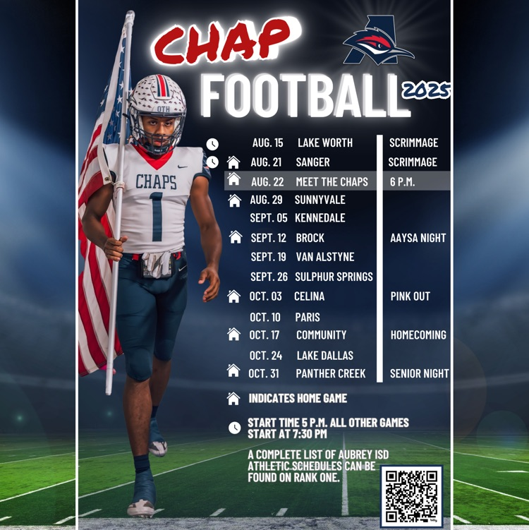 aubreyisd's tweet photo. Football season is here!
Our guys are ALL IN and ready to take on their schedule — and BEYOND.

Printable Version: https://t.co/UkHkloUzKX https://t.co/N0dfKcj2x2
