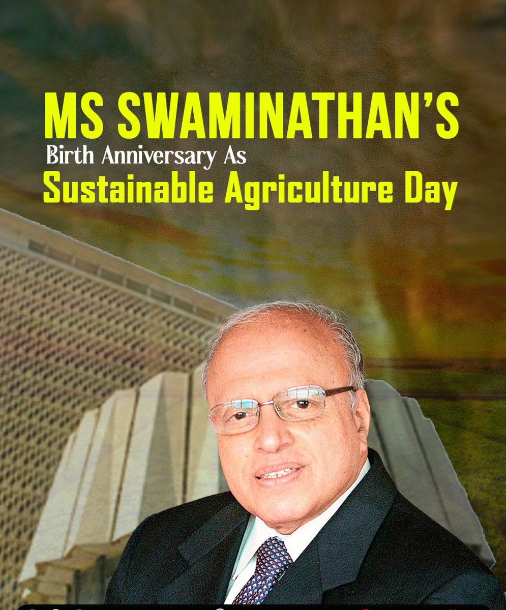 Sudarshn_chakra's tweet image. On the birth anniversary of Bharat Ratna Dr. M. S. Swaminathan, I pay my heartfelt tributes to the architect of India’s #GreenRevolution.

His pioneering work in agricultural science transformed our nation’s food security and empowered millions of farmers.