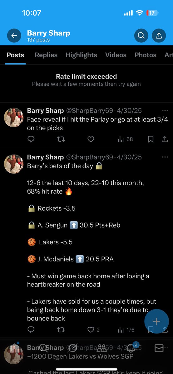 SharpBarry420's tweet photo. Backstory - I was one of the most famous handicappers on this app (200 followers) before I was banned by Big Tech. I was on the precipice of greatness (22-9 record). I will provide photos for the 2 people who are reading this.

However - Barry will not be silenced forever. I am back and better than ever for football season. #butkerwasright
