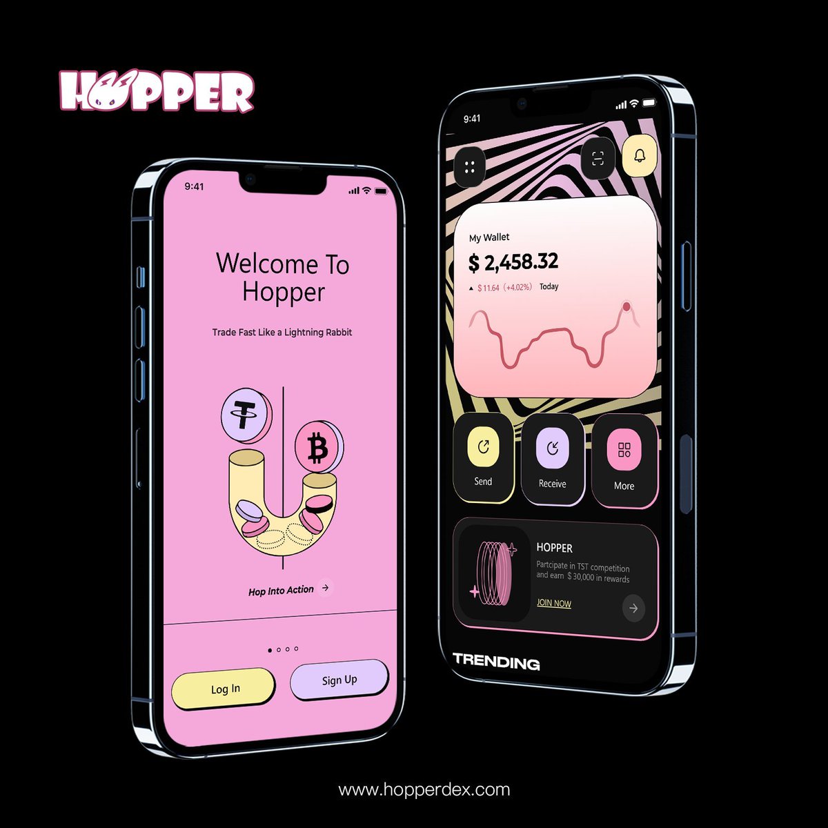 HopperWallet_'s tweet photo. 👀Forget boring. Forget clunky.
Hopper Wallet is smooth, secure, and actually fun to use.⚡
You’re not just holding tokens.
You’re hopping into the next era of #DeFi.
🔜 #HopperWallet https://t.co/YtMj13PhSw