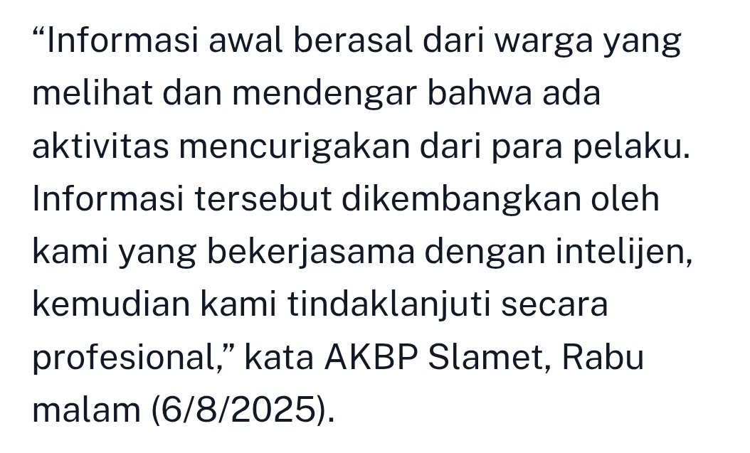 Berarti:
Bukan dari laporan warga
Intel punya saham
Ditindaklanjuti dengan tidak profesional