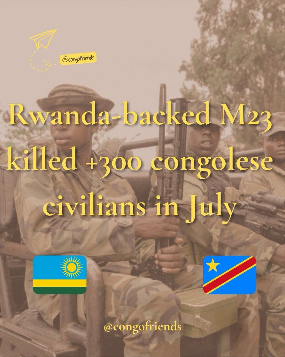 congofriends's tweet image. 319 Congolese civilians — including 48 women and 19 children — were killed in July by Rwanda-backed M23 rebels.

Weeks earlier, the U.S. and Qatar announced a “peace” deal. But real peace requires enforcement, not press releases.

UN Security Council Unanimous 15 - 0 Resolution…