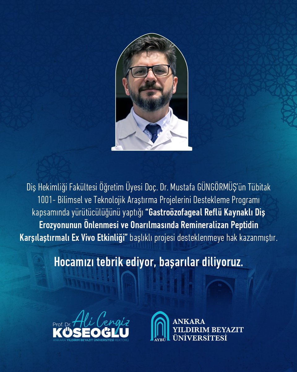 Üniversitemizin TÜBİTAK 1001 Başarısı!

TÜBİTAK 1001 - Bilimsel ve Teknolojik Araştırma Projelerini Destekleme Programı 2025 yılı 1. dönem değerlendirme sonuçlarına göre Üniversitemizden 5 proje destek almaya hak kazandı. 

Üniversitemize katkı sağlayan öğretim üyelerimizi tebrik