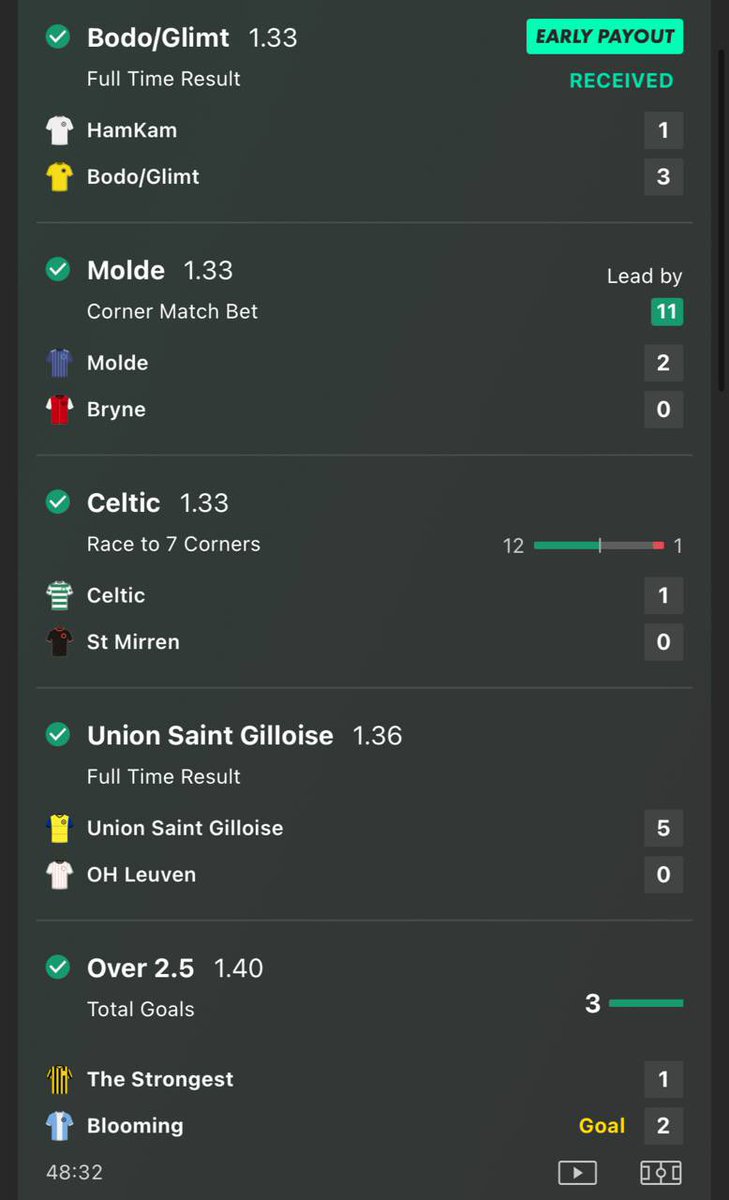 We’ve landed back to back ACCAs🚀

WINNER @ 4.91✅💰
WINNER @ 4.52✅💰

Going for 3 in a row today👀

Check the comments below for today’s ACCA💬⤵️