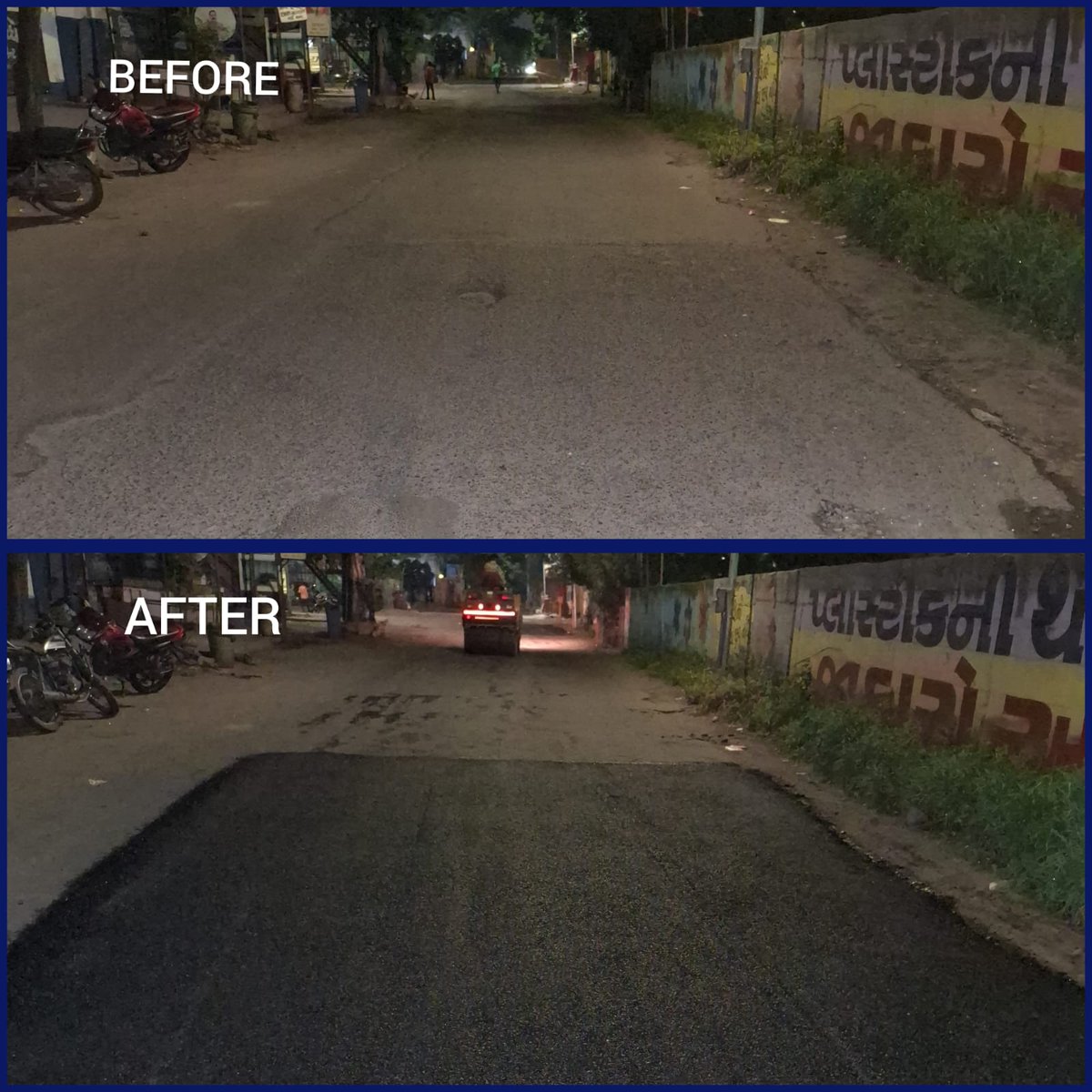 AmdavadAMC's tweet image. Hotmix patchwork was carried out in Jodhpur, Vejalpur, and Maktampura Wards to enhance road quality and ensure safer, more comfortable commutes. AMC remains dedicated to building better, well-connected roads across Ahmedabad.

#hotmixpatchwork #amcroadworks…