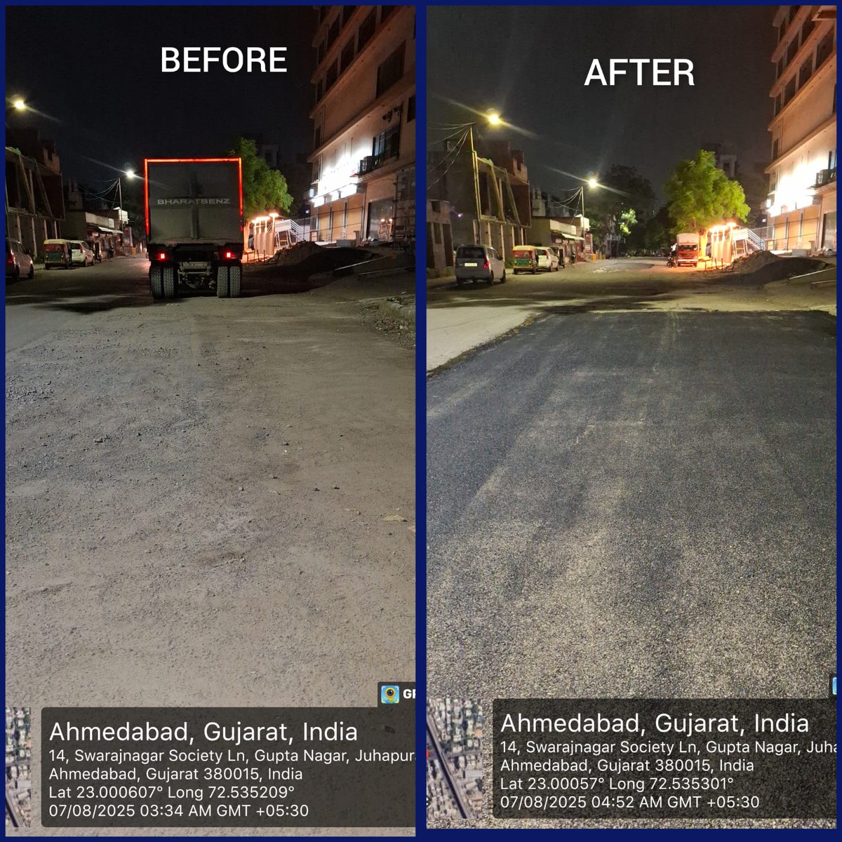 AmdavadAMC's tweet image. Hotmix patchwork was carried out in Jodhpur, Vejalpur, and Maktampura Wards to enhance road quality and ensure safer, more comfortable commutes. AMC remains dedicated to building better, well-connected roads across Ahmedabad.

#hotmixpatchwork #amcroadworks…