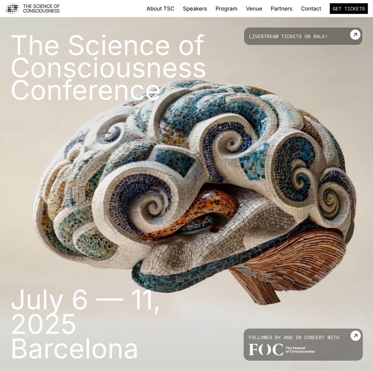 Science of Consciousness Conference Barcelona 2025 🙏💜

Videos now available at 
youtube.com/playlist?list=…

More information at 
tscc.thefestivalofconsciousness.org