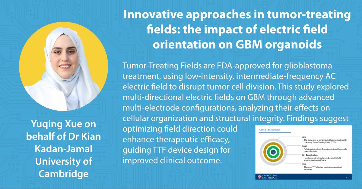 innoLAE's tweet image. InnoLAE 2025 Highlight

Innovative approaches in tumor-treating fields: the impact of electric field orientation on GBM organoids
Yuqing Xue on behalf of Dr Kian Kadan-Jamal, University of Cambridge

#bioelectronics