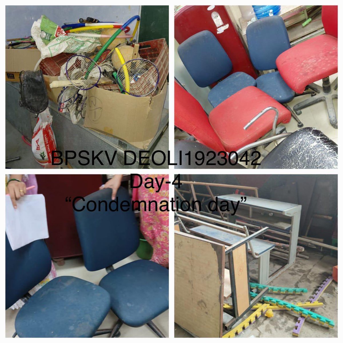 Bachan Prasad SKV, Deoli (@bpskvdeoli) on Twitter photo Day 4 - Swachhata Shapath Campaign -
Condemnation of old items at school
#DelhiKoKoodeSeAzaadi #SwachhBharatMission #SwachhataShapath <a href="/BpskvDeoli/">Bachan Prasad SKV, Deoli</a> <a href="/narendramodi/">Narendra Modi</a> <a href="/gupta_rekha/">Rekha Gupta</a> <a href="/ashishsood_bjp/">Ashish Sood</a> <a href="/CMODelhi/">CMO Delhi</a> <a href="/Dir_Education/">DIRECTORATE OF EDUCATION Delhi</a> <a href="/ddesouth/">DOE DELHI DISTRICT SOUTH</a> <a href="/Pratibh54405194/">Pratibha Sharma</a> Day 4 - Swachhata Shapath Campaign -
Condemnation of old items at school
#DelhiKoKoodeSeAzaadi #SwachhBharatMission #SwachhataShapath <a href="/BpskvDeoli/">Bachan Prasad SKV, Deoli</a> <a href="/narendramodi/">Narendra Modi</a> <a href="/gupta_rekha/">Rekha Gupta</a> <a href="/ashishsood_bjp/">Ashish Sood</a> <a href="/CMODelhi/">CMO Delhi</a> <a href="/Dir_Education/">DIRECTORATE OF EDUCATION Delhi</a> <a href="/ddesouth/">DOE DELHI DISTRICT SOUTH</a> <a href="/Pratibh54405194/">Pratibha Sharma</a>