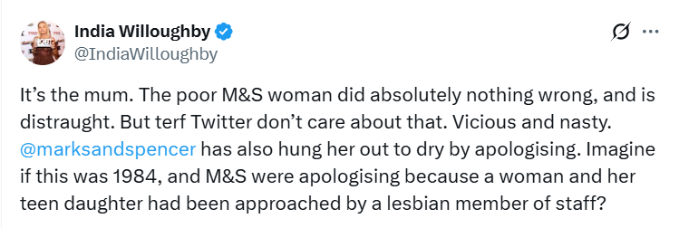 India Willoughby is one of the most lesbia/homophonic men out there, he particularly hates lesbians!