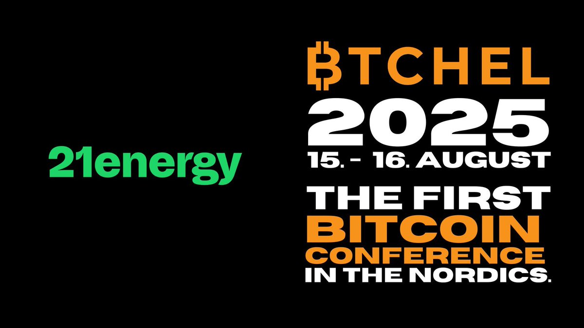 Meet 21energy next week at #BTCHEL – the First Large-Scale Bitcoin  Conference in the Nordics! ⚡ 📍 Join us at our booth and meet our team 🔥  Learn how we transform electricity