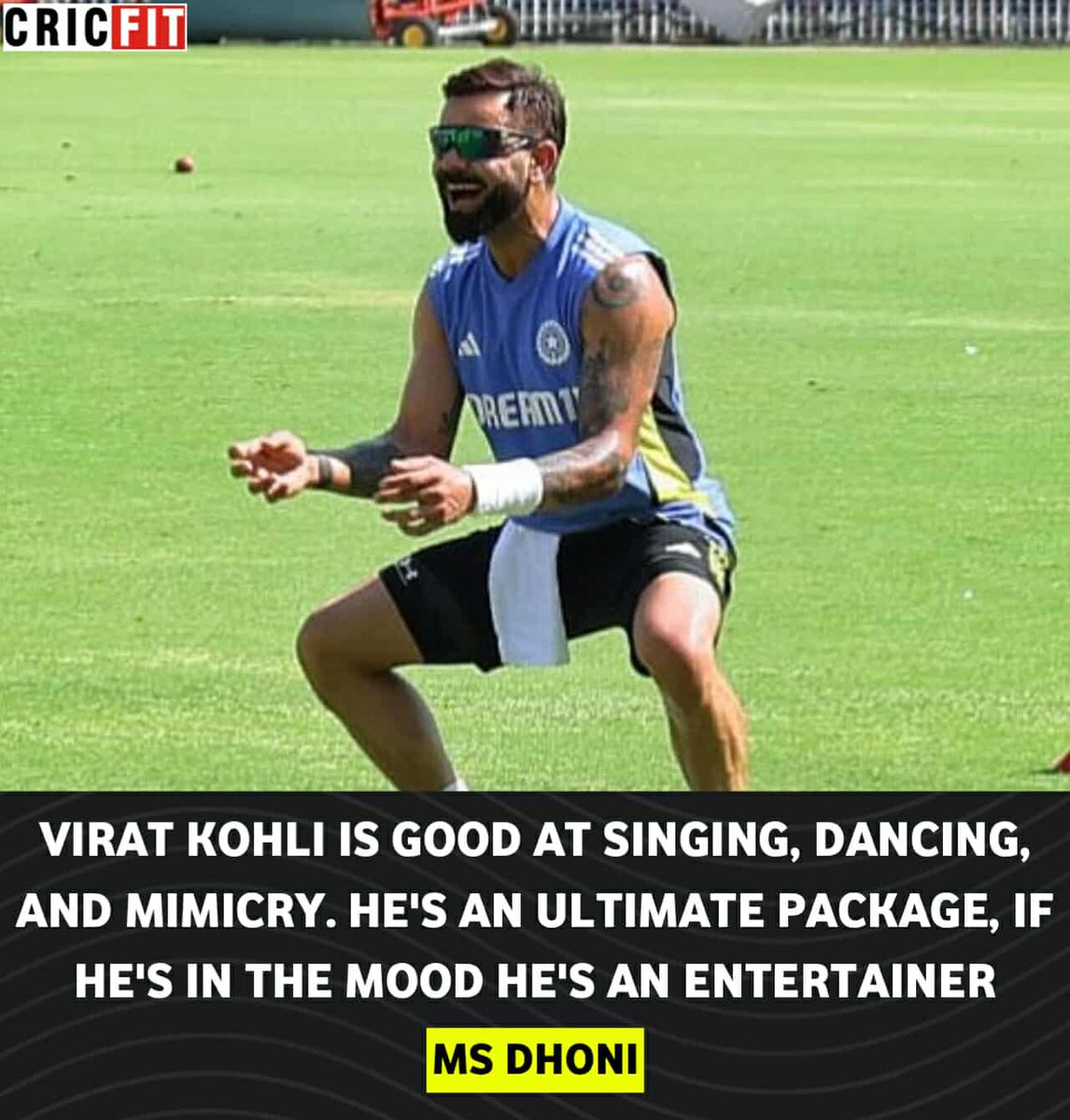 Even Captain Cool can't resist Kohli's off-field charm! 
#ViratKholi #MSDhoni