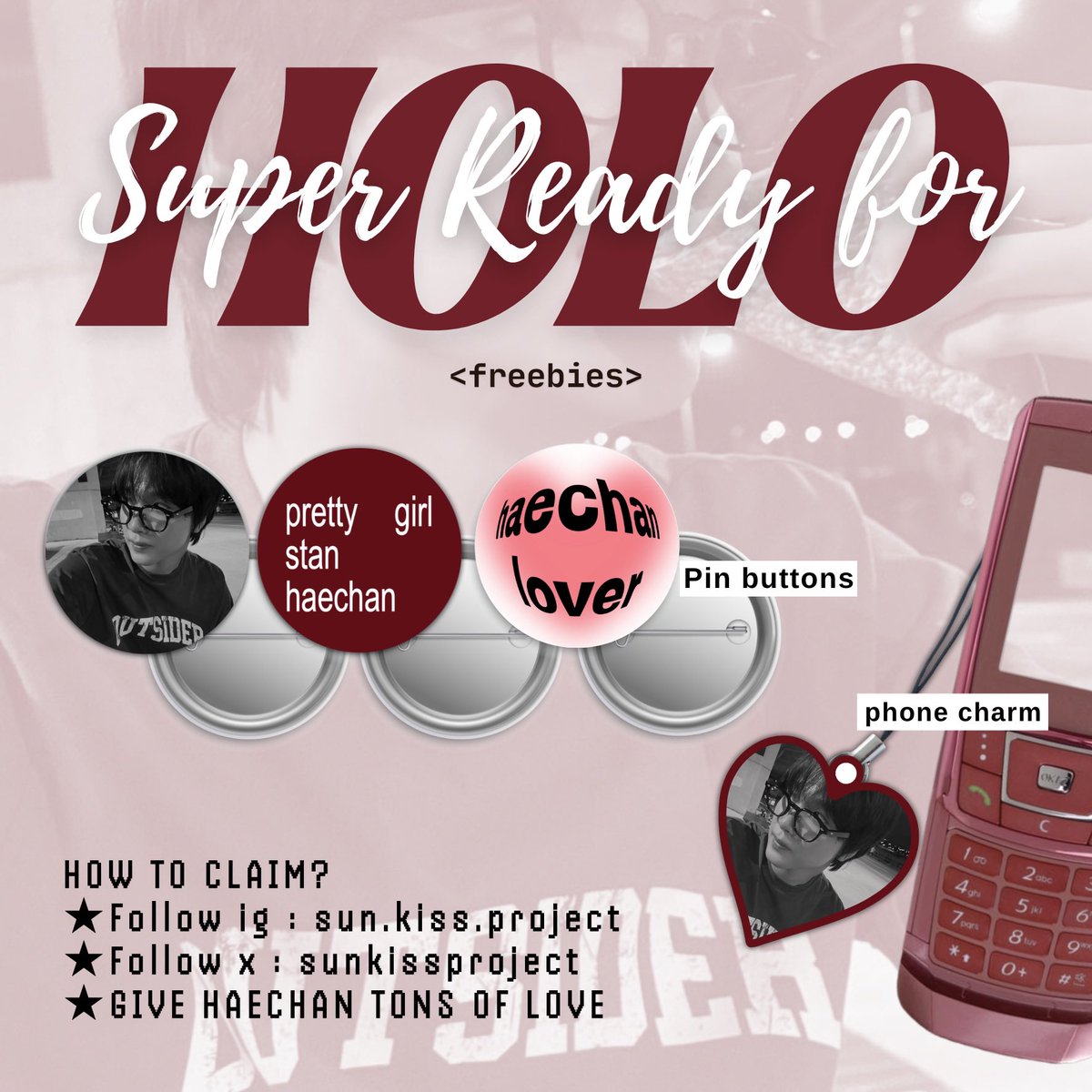 hi sfs <3

aku mau bagi-bagi freebies dalam rangka menyambut HOLO nih. 

syaratnya:
★follow ig @/sun.kiss.project dan x <a href="/sunkissproject/">@sun.kiss.project on IG</a> 
★sistem nya CO tanggal 8.8 (link di share di ig)
★1 akun hanya boleh claim 1 
★LOVE HAECHAN

 slot terbatas yaa

#HOLO #haechan_solo_2025