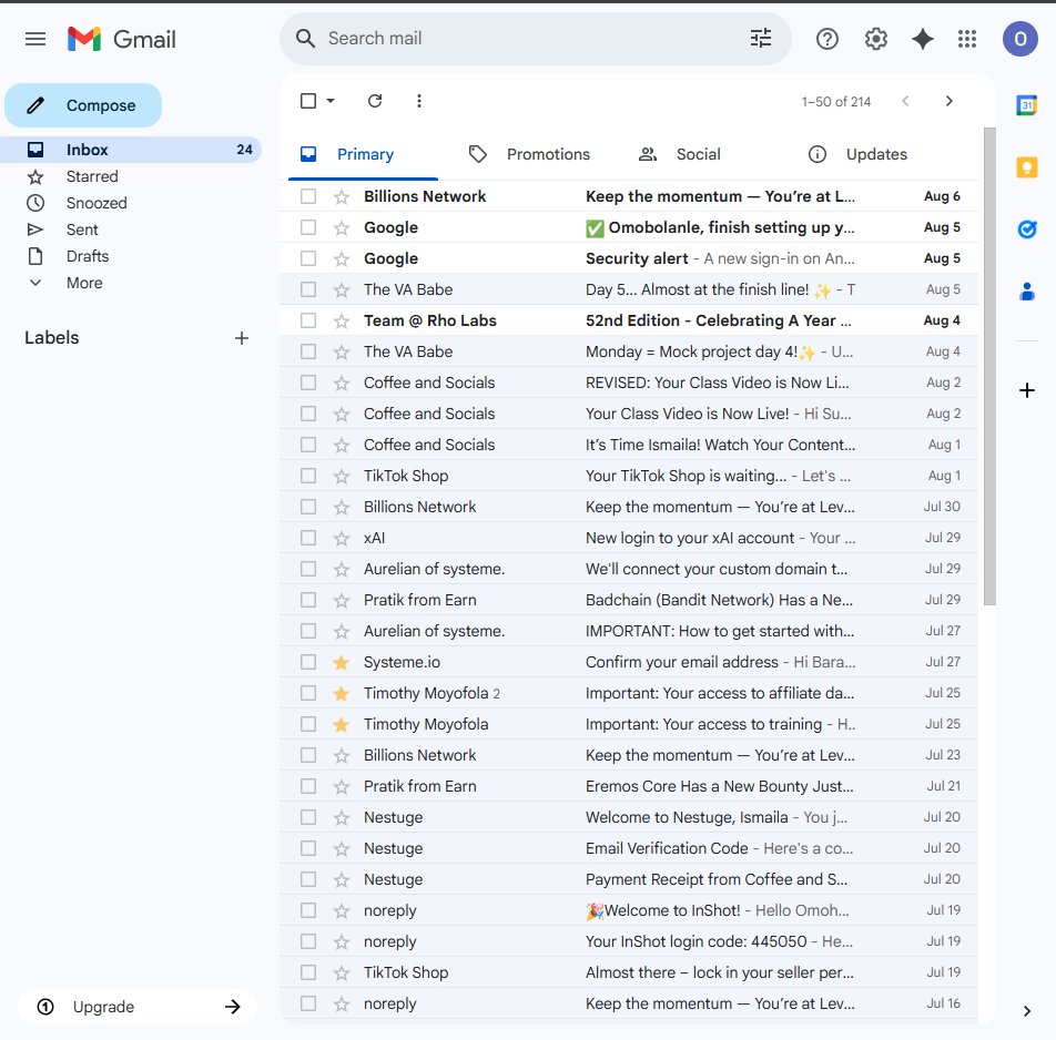 baracheart's tweet photo. Mock Project Day 5✨
@AlabaUmar_
Inbox glow-up complete! Filters set, labels added, and 5 unsubscribes done.
#ExecVA #InboxManagement
Before After https://t.co/TisiU1pRKu
