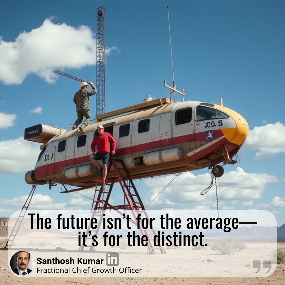 santhoshjikumar's tweet image. The future is shrinking for the average.
.
.
.

The future belongs to those who dare to stand out —
Not fit in.

Because the future is not for the average.
It’s for the 𝘥𝘪𝘴𝘵𝘪𝘯𝘤𝘵.

Let&apos;s discuss here: linkedin.com/posts/santhosh…

#HumanFirst #BeyondTheAlgorithm #FutureOfWork