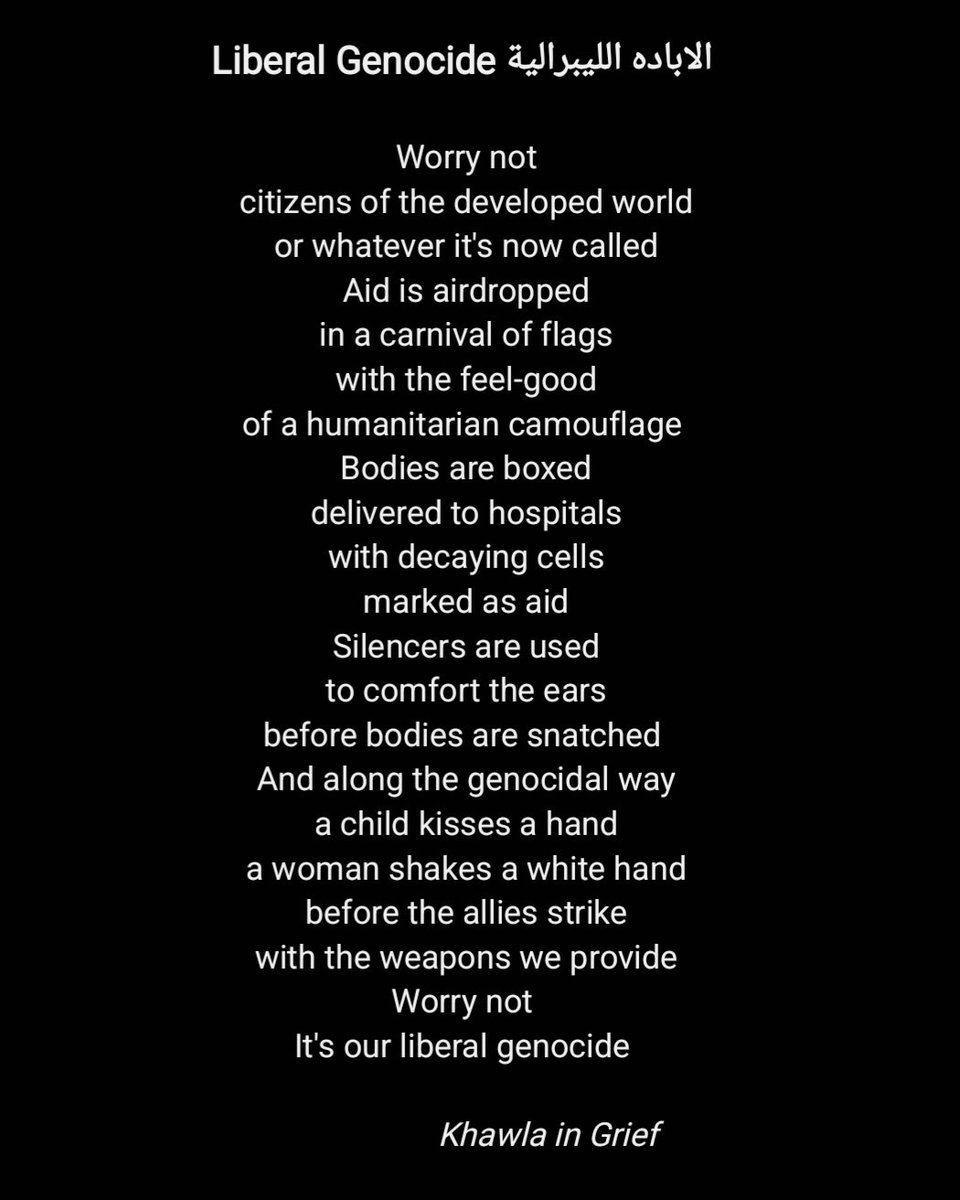 Worry not 
It's our liberal genocide 
#GazaGenocide #GazaStarved #KeeptellingofGaza