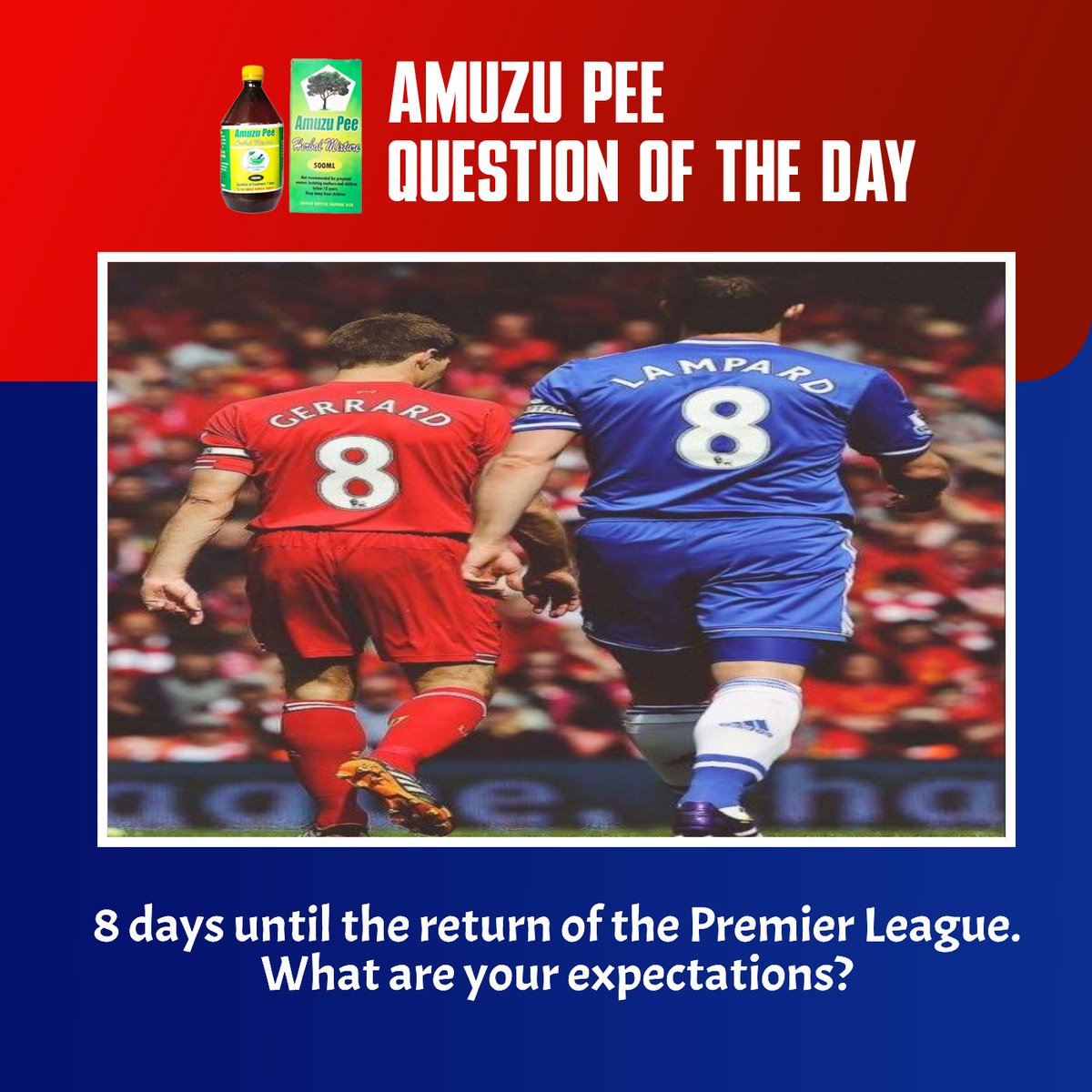 WONTUMI SPORTS OFFICIAL (@wontumi_sports) on Twitter photo 8 days until the return of the Premier League. What are your expectations?
Comment with #WontumiSportsBuffet 8 days until the return of the Premier League. What are your expectations?
Comment with #WontumiSportsBuffet