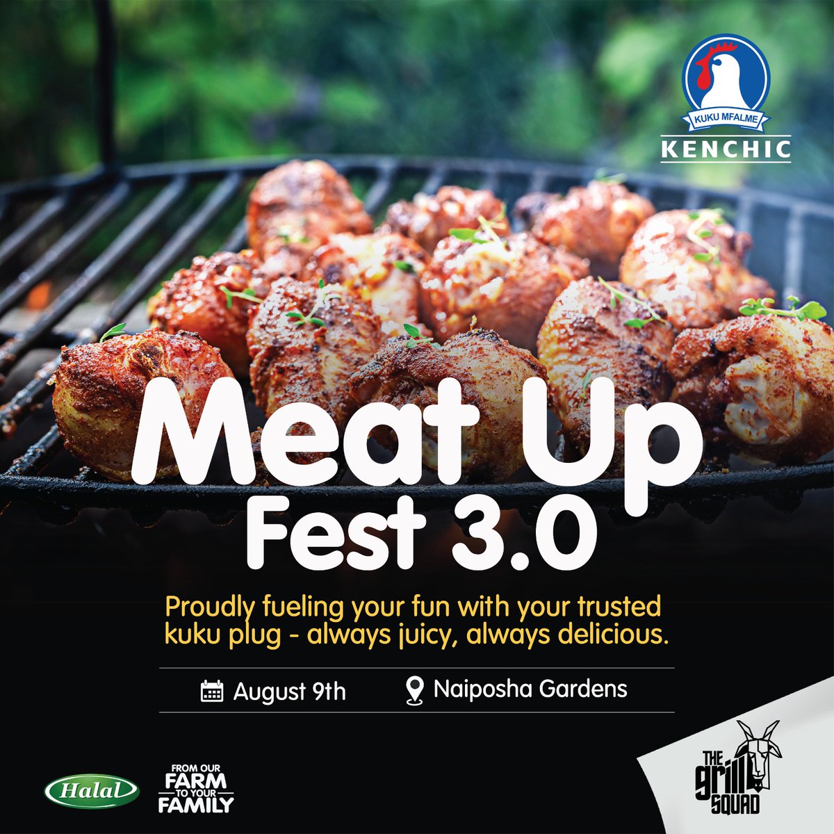 Flavor overload incoming! Pale Meat Fest 3.0 Kenchic will be bringing the heat and the some tasty treats. So grab a friend, your appetite and let’s meat at Naiposha Gardens. Save the date: August 9th.  #Kenchic #Meatupfest
