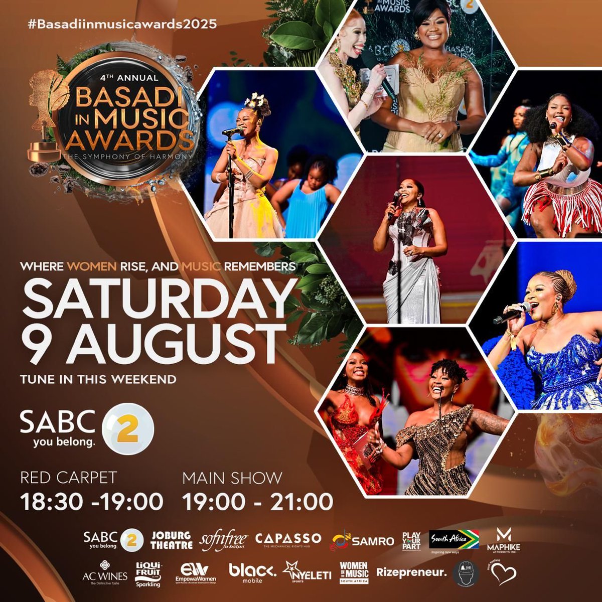 Tune in to the Basadi in Music Awards on 9 August, airing on SABC 2, as we honour the phenomenal women making waves in the South African music industry. 
#BasadiInMusicAwards2025