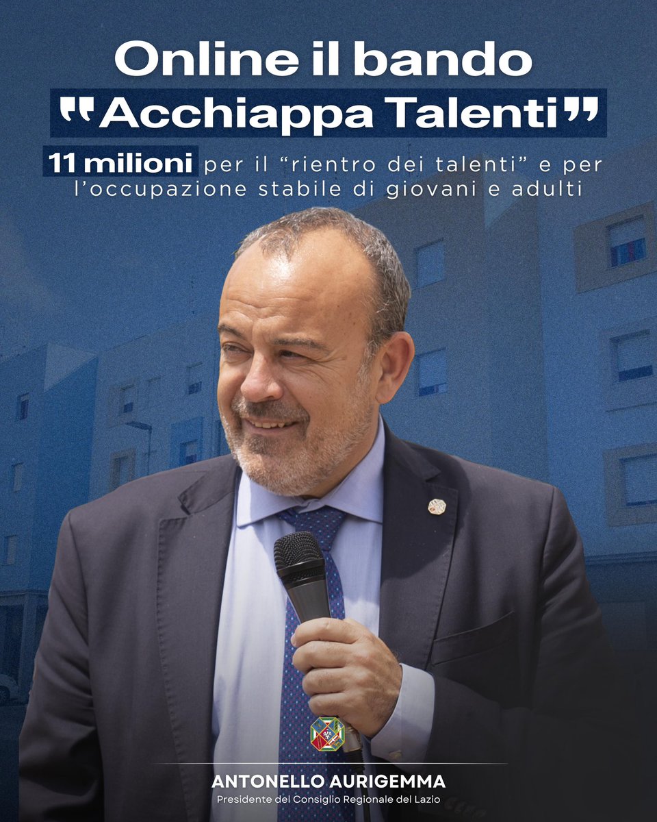 🎯La Regione Lazio investe 11 milioni con l’avviso “Acchiappa Talenti”! 

Incentivi alle imprese per assumere giovani e professionisti qualificati, promuovendo il rientro dei talenti nel territorio. 

Un passo avanti per l’occupazione e lo sviluppo! 

#Lazio #Lavoro #Talenti