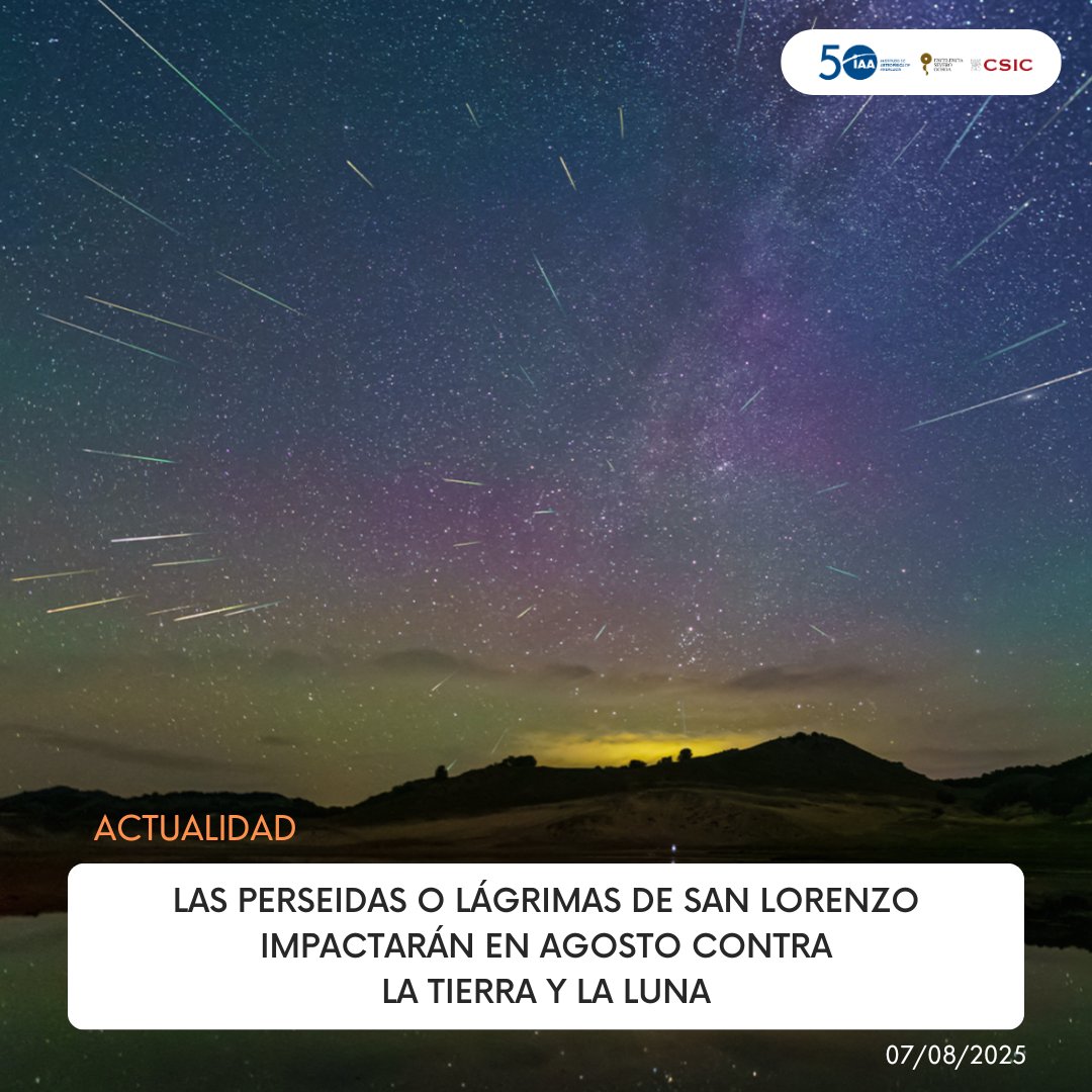 IAA-CSIC (@iaa_csic) on Twitter photo 🌠🌠 Las Perseidas o Lágrimas de San Lorenzo impactarán en agosto contra la Tierra y la Luna
🌐 iaa.csic.es/noticia/persei…
<a href="/jmmadiedo/">Jose Maria Madiedo</a> 🌠🌠 Las Perseidas o Lágrimas de San Lorenzo impactarán en agosto contra la Tierra y la Luna
🌐 iaa.csic.es/noticia/persei…
<a href="/jmmadiedo/">Jose Maria Madiedo</a>