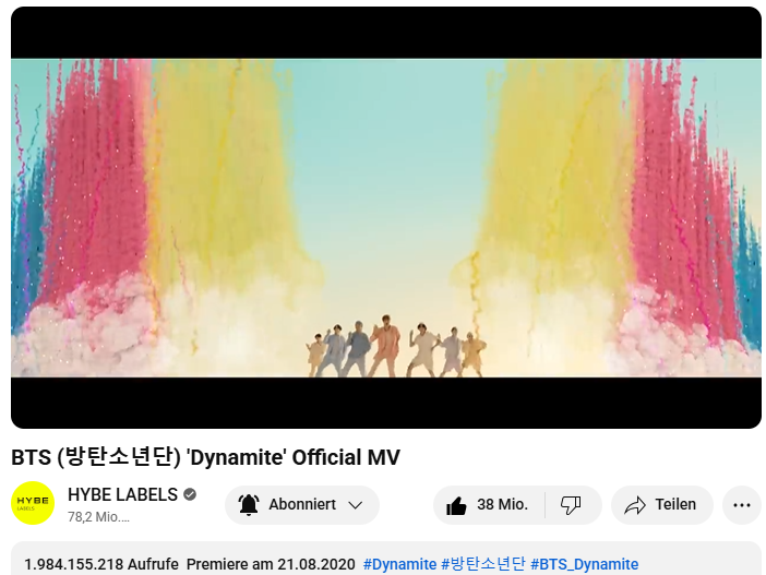 OT7_lover's tweet photo. STREAM THE MV & SHARE YOUR SCREENSHOT ๐งจ
What a beautiful morning, isn't it? ๐
#BTS_Dynamite #DynamiteTo2B #StreamAndShare https://t.co/pBAk1D2oeA