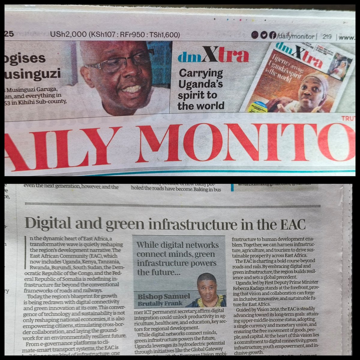 Bishop Samuel ...John 3:16 (@realbishopsam) on Twitter photo 📍Featured Today in the <a href="/DailyMonitor/">Daily Monitor</a> Page 13
_Digital and Green "Infrastructure in the <a href="/jumuiya/">East African Community</a>: Transforming East Africa's Development Narrative"_
Proud to contribute to the conversation on sustainable growth and regional integration. Let’s build a future where innovation 📍Featured Today in the <a href="/DailyMonitor/">Daily Monitor</a> Page 13
_Digital and Green "Infrastructure in the <a href="/jumuiya/">East African Community</a>: Transforming East Africa's Development Narrative"_
Proud to contribute to the conversation on sustainable growth and regional integration. Let’s build a future where innovation