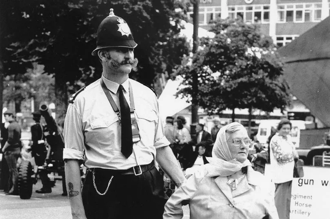 PC 'Tug' Wilson, Old Market Square, #Nottingham, c.1980.