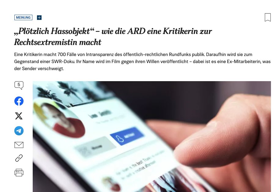 Critical Cat | (@critical__cat) on Twitter photo Möglicherweise wird der ÖRR wegen der Zufälle nervös. Critical Cat hat bereits über 700 Fälle gesammelt, in denen ARD und ZDF Politiker interviewt haben, ohne deren Parteizugehörigkeit zu nennen, schreibt <a href="/aleksteske/">Alexander Teske</a> in der <a href="/EpochTimesDE/">Epoch Times Deutsch</a>
Link zum Artikel im Kommentar 👇 Möglicherweise wird der ÖRR wegen der Zufälle nervös. Critical Cat hat bereits über 700 Fälle gesammelt, in denen ARD und ZDF Politiker interviewt haben, ohne deren Parteizugehörigkeit zu nennen, schreibt <a href="/aleksteske/">Alexander Teske</a> in der <a href="/EpochTimesDE/">Epoch Times Deutsch</a>
Link zum Artikel im Kommentar 👇
