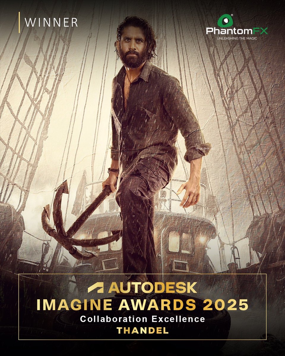 PhantomFX (@phantomfx_india) on Twitter photo Thrilled to share that #PhantomFX has won the “Collaboration Excellence” award at the Autodesk Imagine Awards 2025 for our work on Thandel!
Kudos to our incredible team behind this win 🌟
#VFX #ImagineAwards2025 #VEGAS #TippettStudio <a href="/bejoyraj/">Bejoy Arputharaj</a> Thrilled to share that #PhantomFX has won the “Collaboration Excellence” award at the Autodesk Imagine Awards 2025 for our work on Thandel!
Kudos to our incredible team behind this win 🌟
#VFX #ImagineAwards2025 #VEGAS #TippettStudio <a href="/bejoyraj/">Bejoy Arputharaj</a>