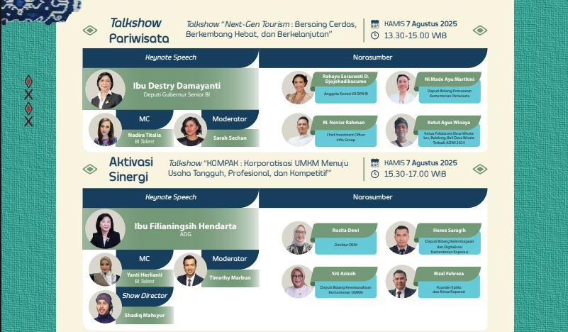 ada 33 event keren digelar
mulai dari seminar sampe fashion show

#KaryaKreatifIndonesia #KKI2025
<a href="/Karyakreatif_BI/">Karya Kreatif Indonesia</a> <a href="/bank_indonesia/">Bank Indonesia</a>