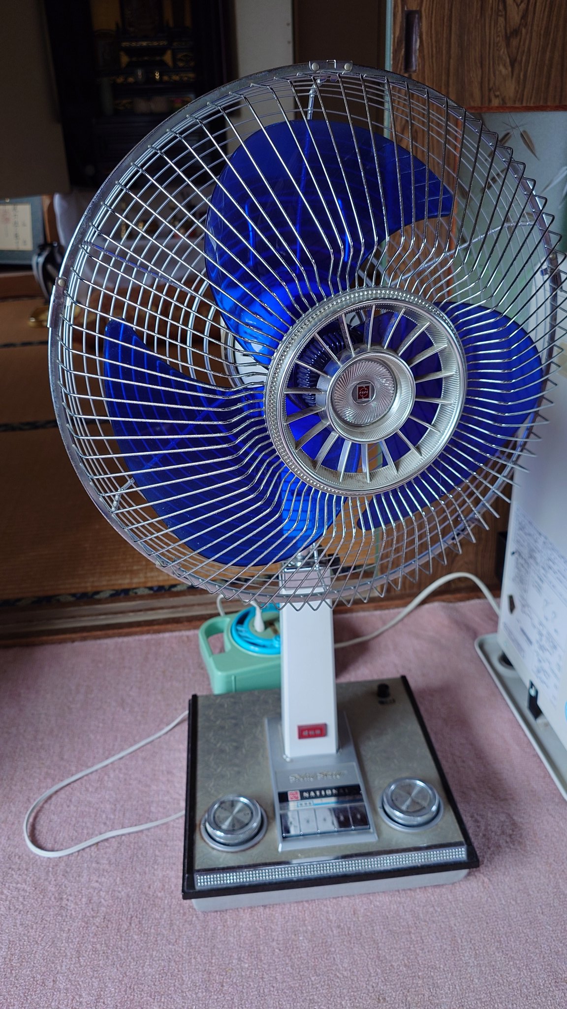 NATIONAL ナショナル扇風機 木目調 青色 NATIONAL ナショナル扇風機 木目調 青色 Yahoo!オークション