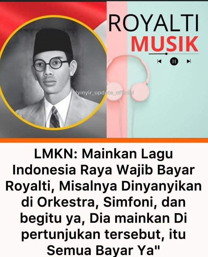 MANTO GUDONO SH (@kangmanto123) on Twitter photo Lagu Indonesia Raya milik semua Rakyat Indonesia. ngapain harus bayar...
<a href="/prabowo/">Prabowo Subianto</a> Lagu Indonesia Raya milik semua Rakyat Indonesia. ngapain harus bayar...
<a href="/prabowo/">Prabowo Subianto</a>