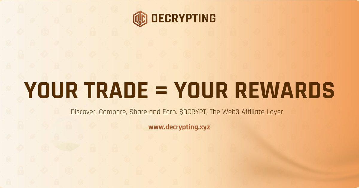 /Blakesofficial (@blakes_tech) on Twitter photo Traditional affiliate systems are broken and shattered by $DCRYPT
Centralized
Opaque
Creator-unfriendly
<a href="/Decrypting_xyz/">Decrypting</a> flips the script with a transparent, onchain model that rewards users fairly. Traditional affiliate systems are broken and shattered by $DCRYPT
Centralized
Opaque
Creator-unfriendly
<a href="/Decrypting_xyz/">Decrypting</a> flips the script with a transparent, onchain model that rewards users fairly.