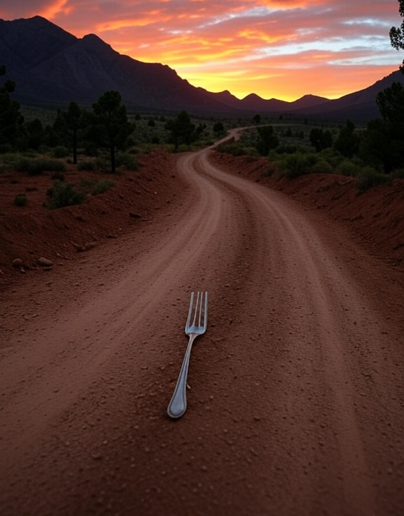 I asked grok to draw me a dirt road with mountains at sunset. There's a fork in the road and it splits in different directions.

I need to work on my communications skills. 

I can't...🤣🤣