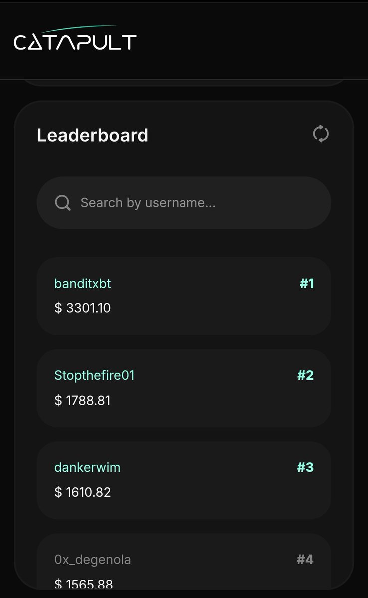 Lollipop (@ahmad_dot_com) on Twitter photo Just saw this smart CT who made only two posts about <a href="/letsCatapult/">Catapult</a> and already climbed to the top spot on the leaderboard, grabbing some of the biggest rewards out there. It’s impressive, but it also makes me question how much room there really is for smaller accounts to compete. Just saw this smart CT who made only two posts about <a href="/letsCatapult/">Catapult</a> and already climbed to the top spot on the leaderboard, grabbing some of the biggest rewards out there. It’s impressive, but it also makes me question how much room there really is for smaller accounts to compete.
