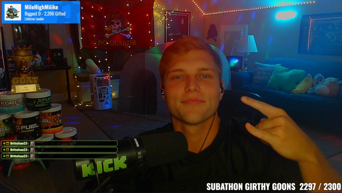SUBATHON COMPLETE! 🎉

2297 subs in 10 days! #GalaxyGoons 💚