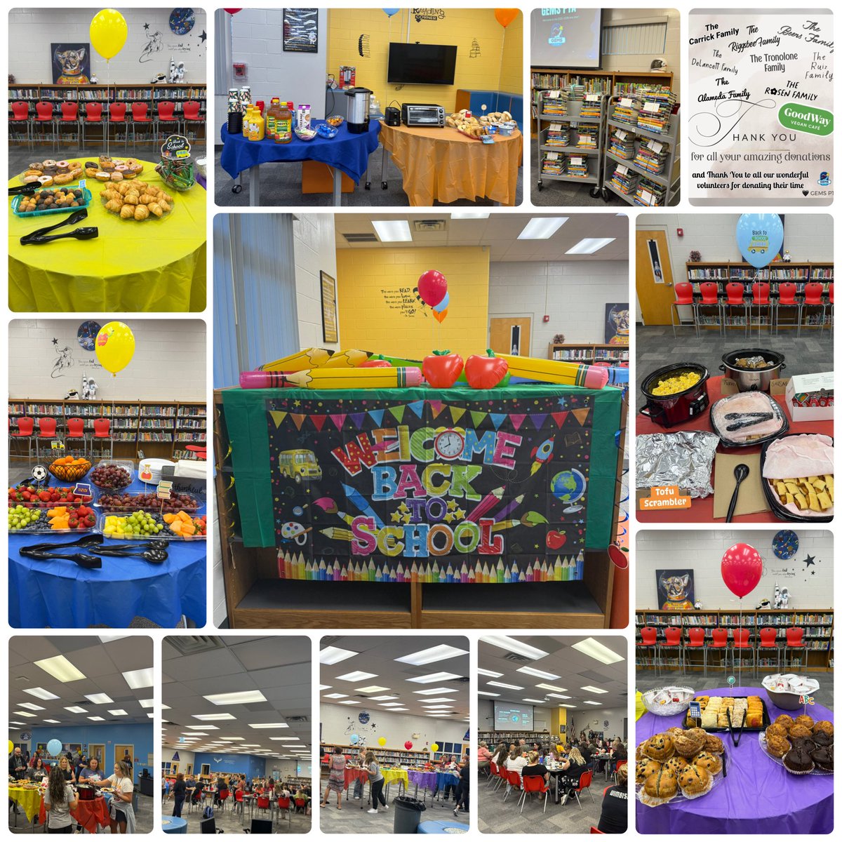 Today we welcomed back our amazing teachers, faculty &amp; staff with a delicious breakfast donated by some of our wonderful parents, grandparents &amp; Good Way Cafe along with the help of some great volunteers donating their time. Thank you all so much for your kindness &amp; support.❤️⭐️
