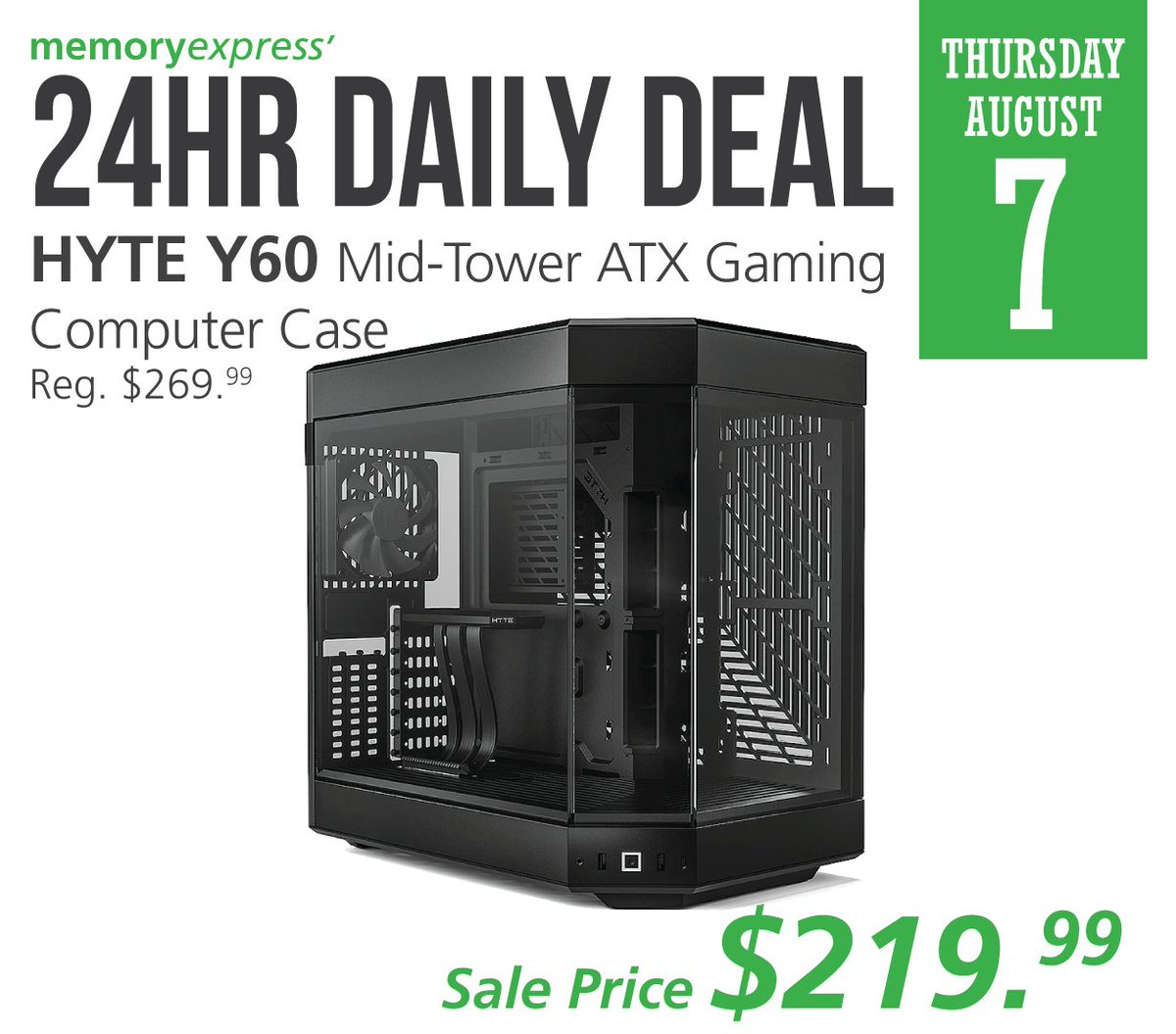 #24hrDailyDeal:
The #HYTE Y60 is an innovative genesis in design for the open ATX chassis. We crafted this case to celebrate your favorite hardware, and show your PC the way it was meant to be seen.
Get yours today on our 24hr Daily Deal for only $219.99!
bit.ly/4lbd4iB