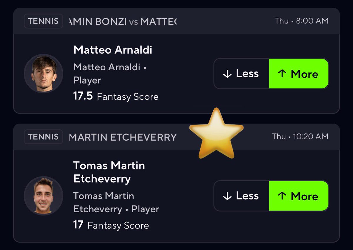 #PrizePicks POWER 2 🎾 FAVORITE ⭐️