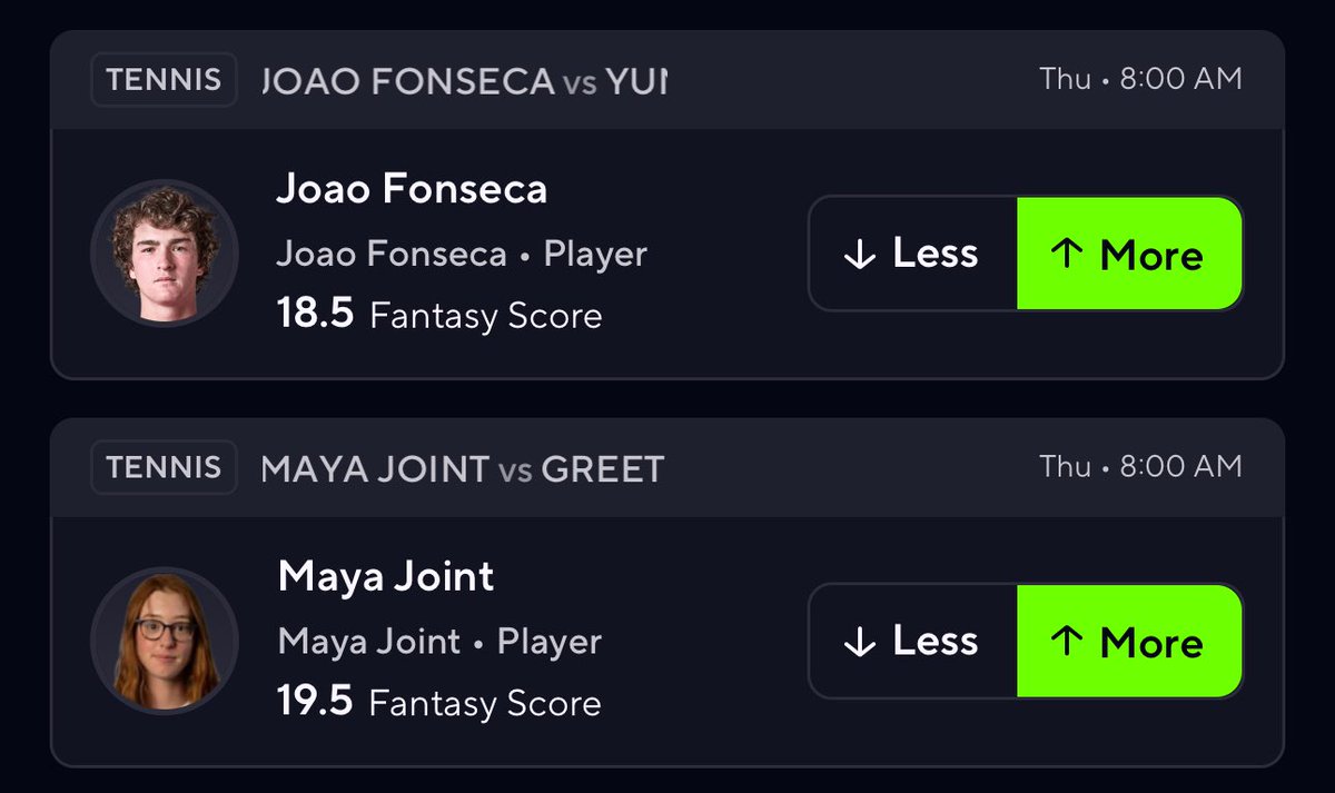 #PrizePicks POWER 2 🎾