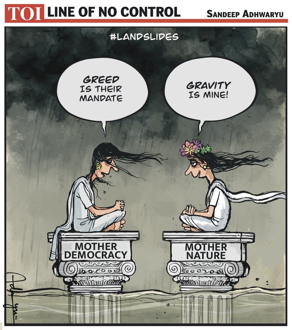 CartoonistSan's tweet image. #Uttarkashi #ManMadeDisasters @timesofindia
