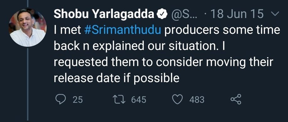PRIYA💫 (@_thisispriya) on Twitter photo Nee Athi Yavaram valla 2nd industry hit miss chesukunav <a href="/urstrulyMahesh/">Mahesh Babu</a>
#DecadeForBBSrimanthudu Nee Athi Yavaram valla 2nd industry hit miss chesukunav <a href="/urstrulyMahesh/">Mahesh Babu</a>
#DecadeForBBSrimanthudu