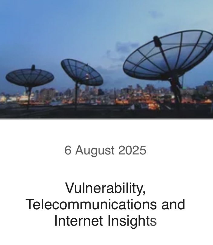 johnallanmoody's tweet image. Vulnerability, Telecommunications and Internet Insights pjsf.co.uk/f/vulnerabilit…

My latest blog is up, check it out and subscribe 

#pjsfgroup #PJSF6G #johnmoody