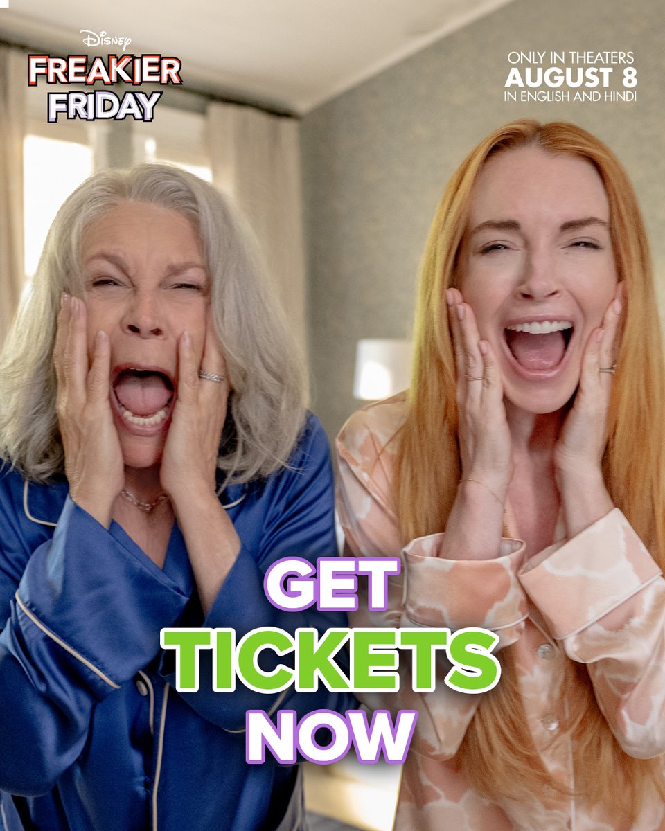 Get your freakin’ tickets NOW! 🎟️
Link: bookmy.show/FreakierFriday

#FreakierFriday – in theatres this Friday, in English &amp; Hindi.