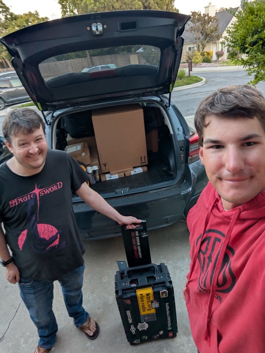 JoeSpeeds's tweet image. DEFCON bound @_numinit @RossComputerGuy bringing @nextcomputing @AmpereComputing kit to build @nixos_org universe of 140,000 packages @NixVegas