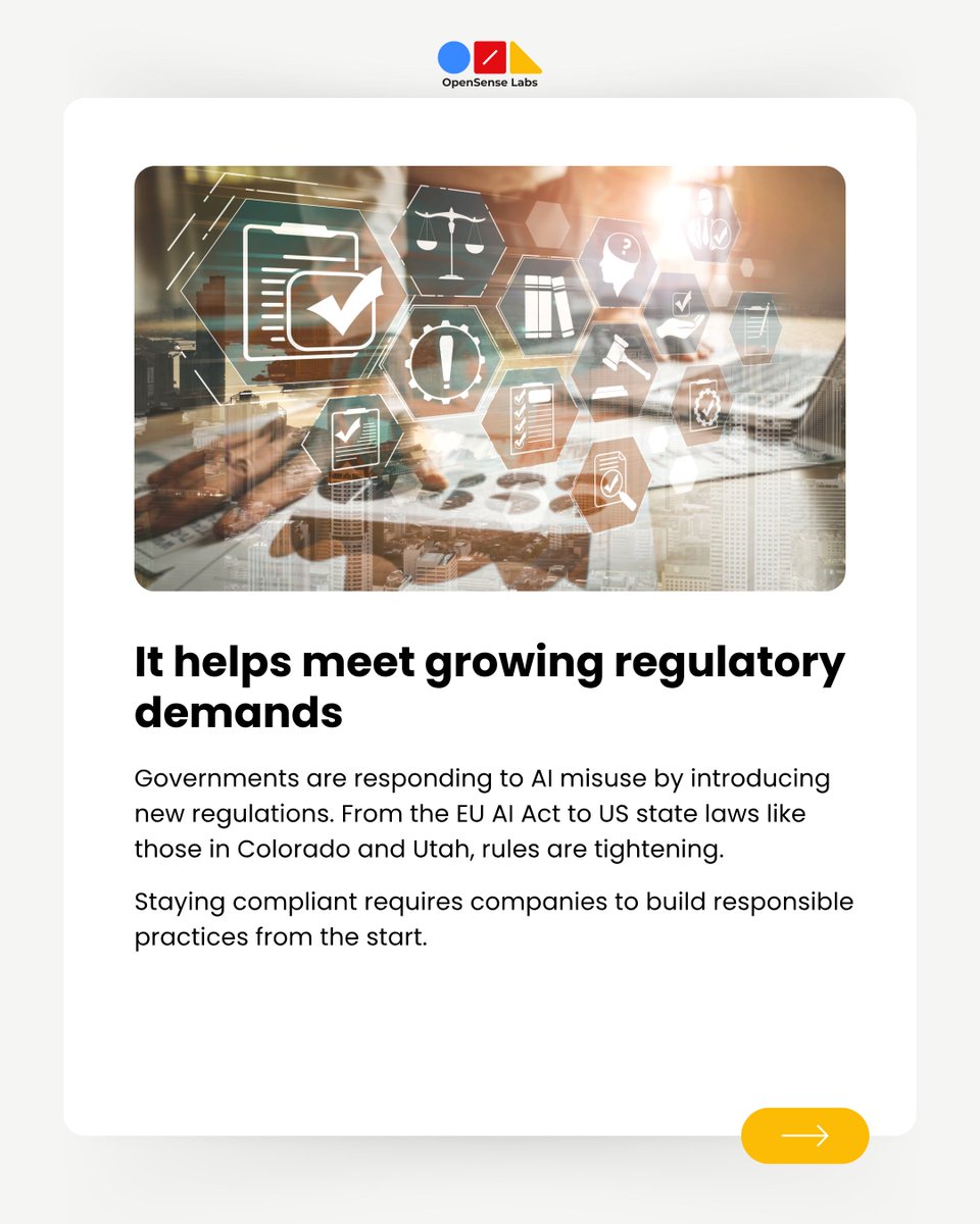 OpenSenseLabs's tweet image. 43% of companies say responsible AI protects brand value.

42% already spend over 10% of their AI budgets on it.

Yes, you read that right. Responsible AI isn’t optional anymore — it’s innovation done right.

#responsibleai #innovationinsights #LatestNews #tech