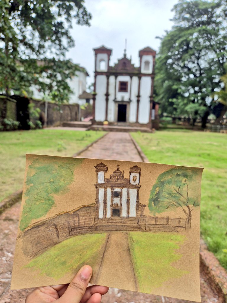 theafreenshaikh's tweet image. The Chapel of St. Catherine, Old Goa. GOA #quickdraw #artmoots