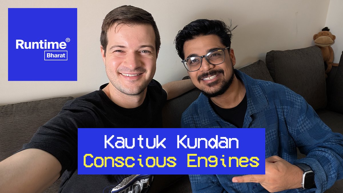 caleb_friesen2's tweet image. going live with Kautuk Kundan, founder of Conscious Engines, at 11:00 AM over at @RuntimeBRT
things discuss:
- Xovian Aerospace's (@XovianAero) $2.5M pre-seed
- GOI's crypto "NUDGE" emails
- Tesla's Delhi showroom
- Upsurge Grants (@upsurgelabs)
- Infosys' new centre
tune in!