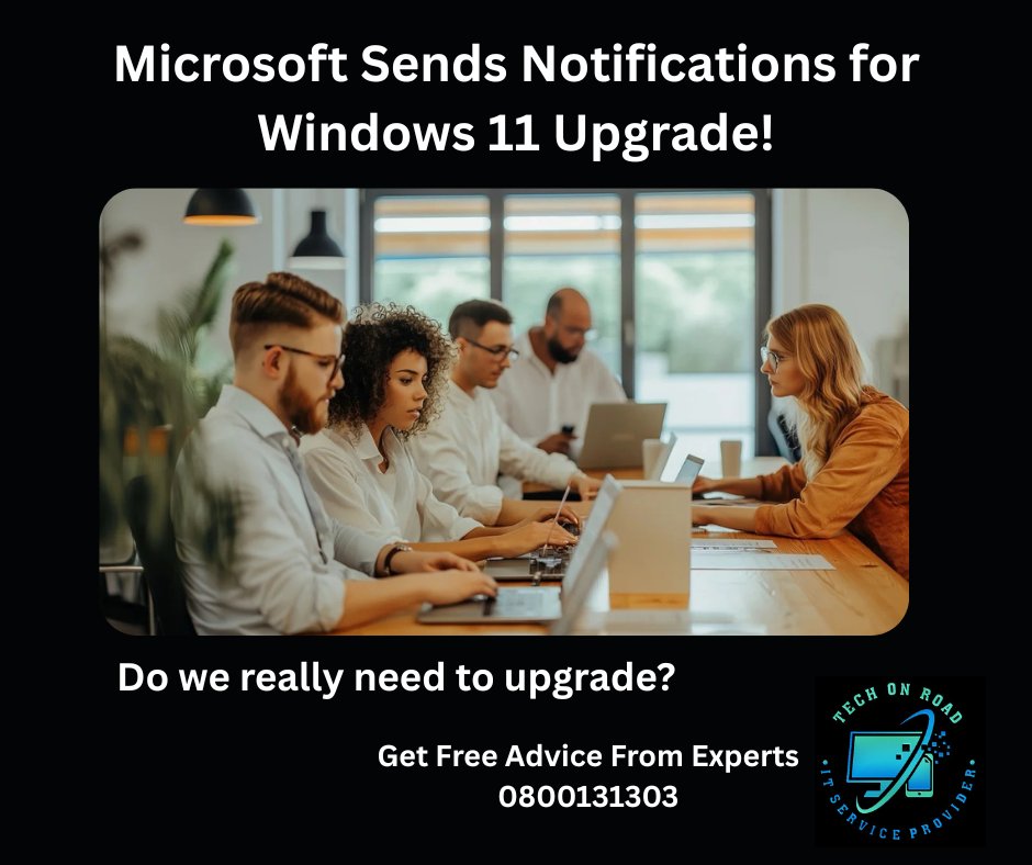 Techonroad's tweet image. Windows 11 Upgrade Alert! 

Microsoft is now sending notifications for Windows 11 upgrades — but do you need to upgrade right now? 

Get free expert advice on: 0800 131 303

Visit: techonroad.co.nz/microsoft-push…

#Windows11 #TechAdvice #WindowsUpgrade #MicrosoftUpdate  #FreeTechHelp